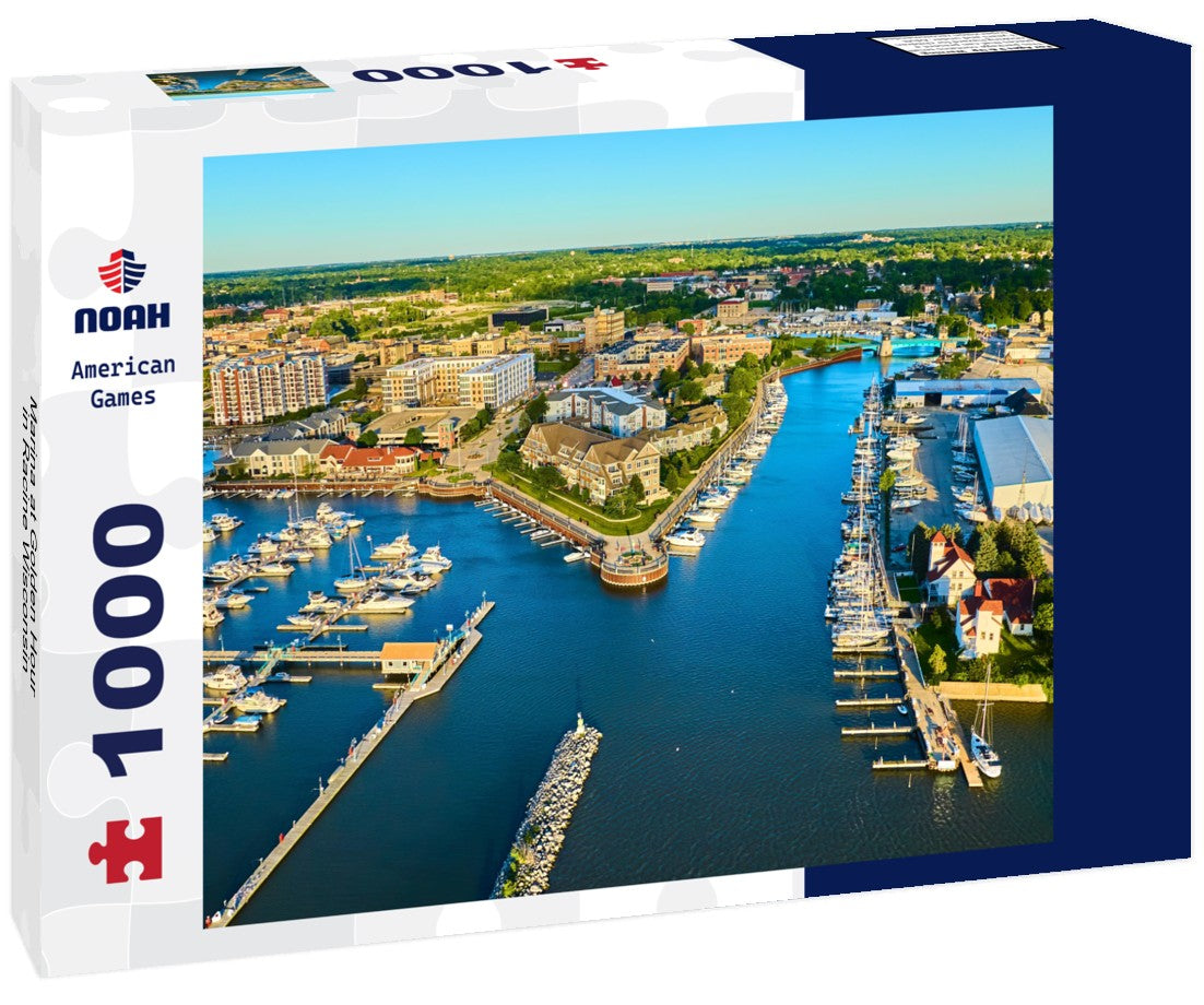 Noah Jigsaw Puzzle Marina at Golden Hour in Racine Wisconsin 1000 pieces