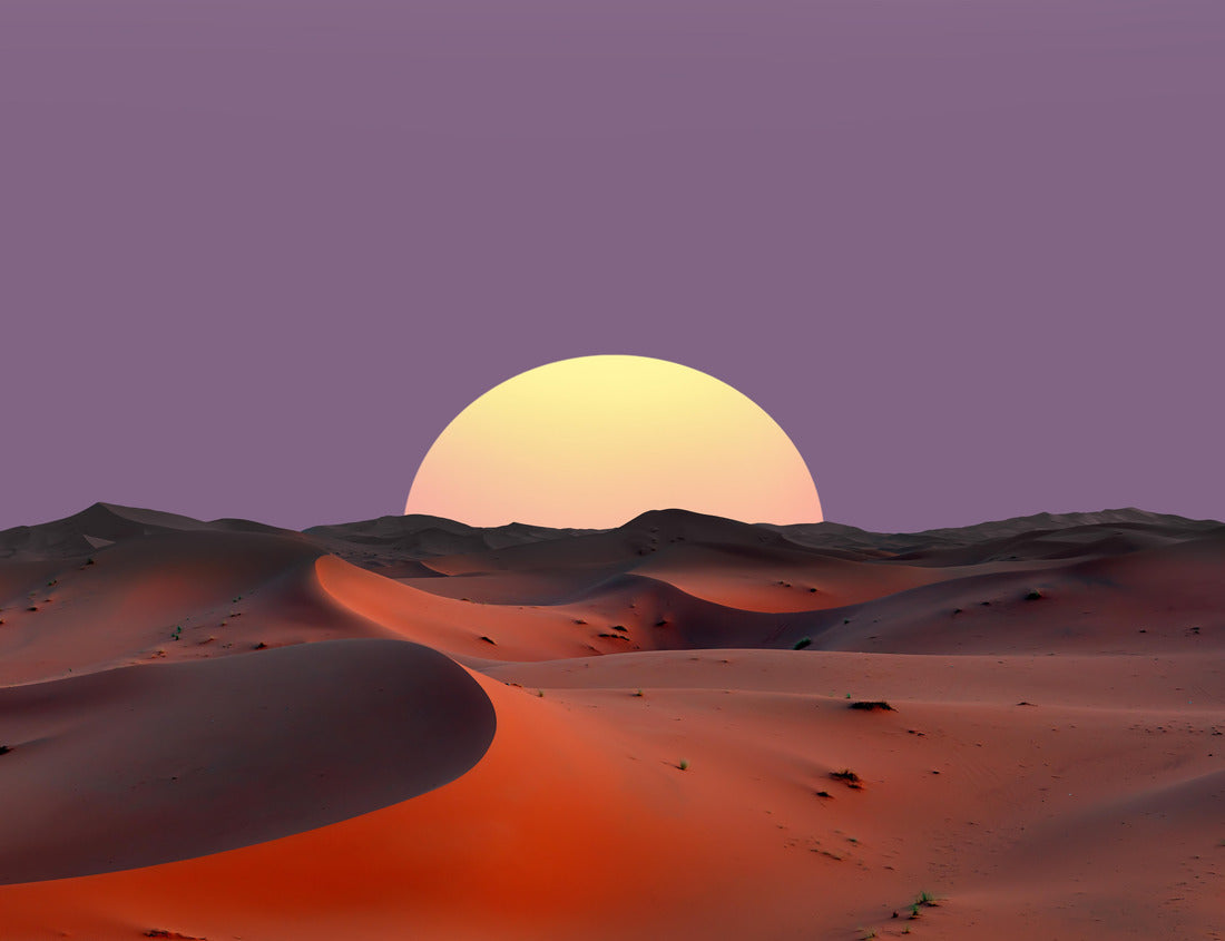 Sand dunes in the Sahara Desert at amazing sunrise, Merzouga, Morocco - Orange dunes in the desert of Morocco - Sahara desert, Morocco 1000pc Puzzle