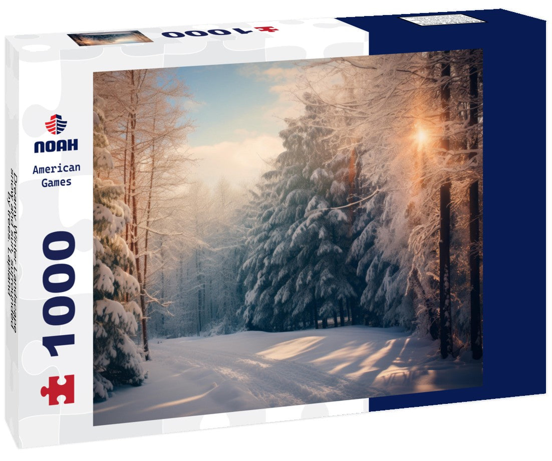 Noah Jigsaw Puzzle Dreamy Winter Landscape, snow and sun, surrounded by trees. Lapland 1000 pieces