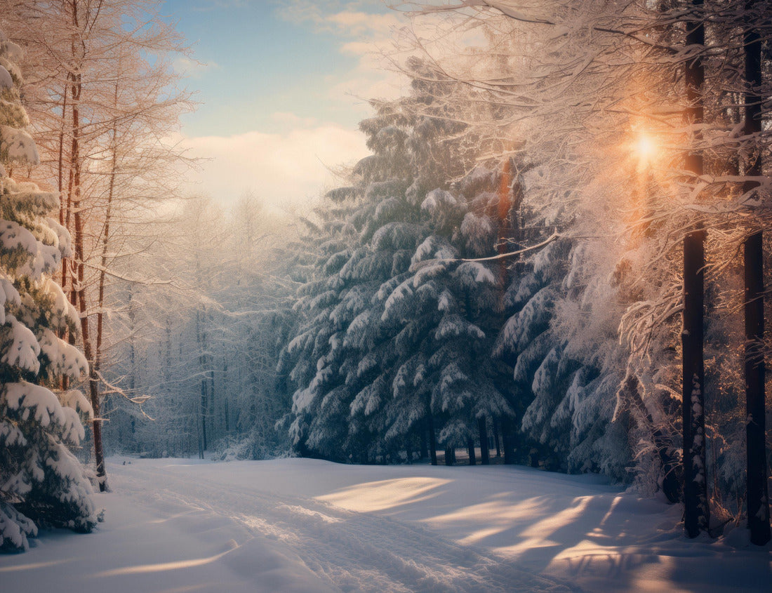 Noah Jigsaw Puzzle Dreamy Winter Landscape, snow and sun, surrounded by trees. Lapland 1000 pieces