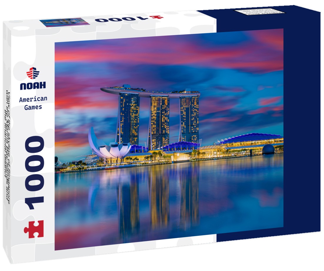 the skyline of Singapore with the Marina Bay Sands and the financial district 1000pc Puzzle