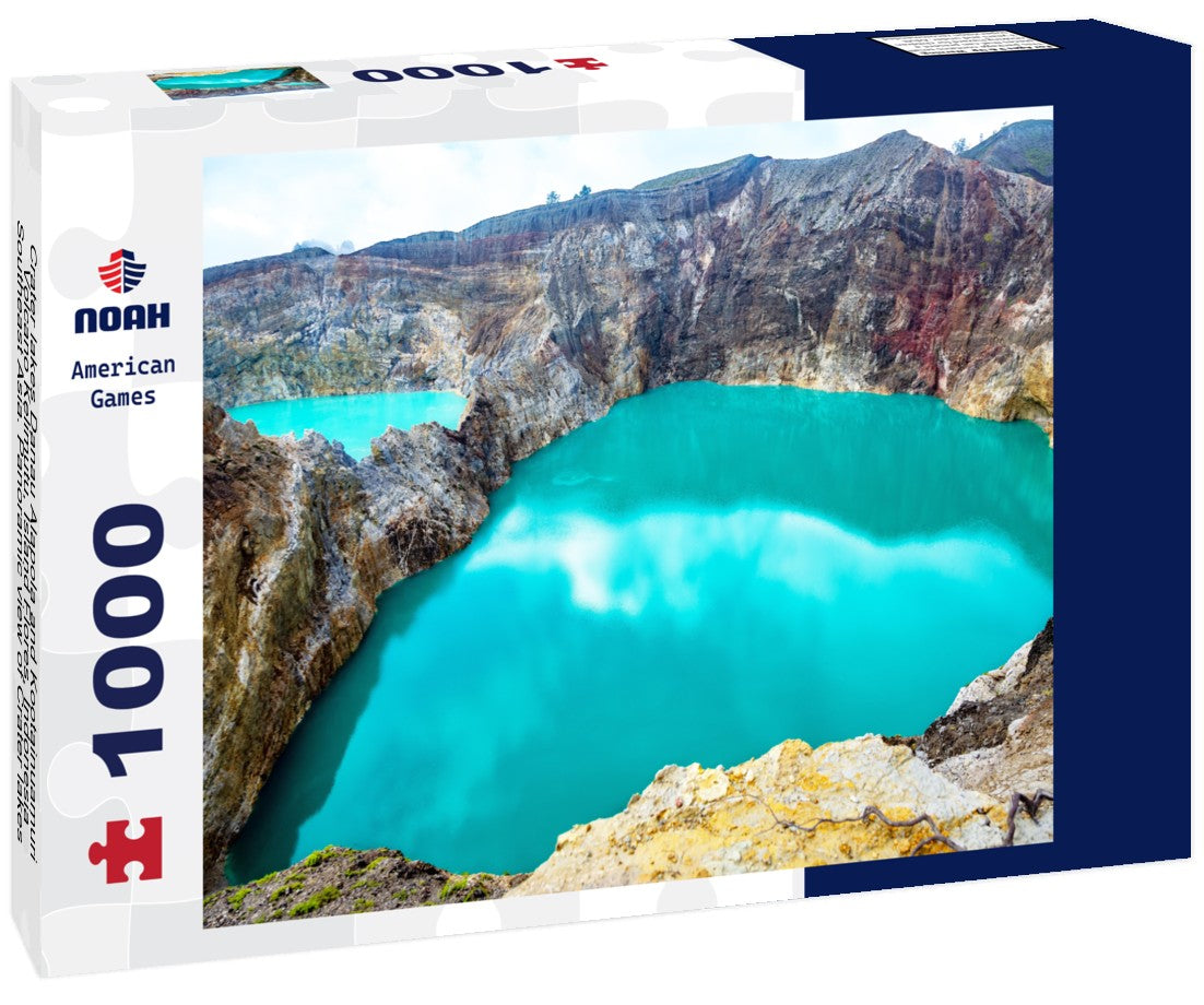 Noah Jigsaw Puzzle Crater lakes Danau Alapola and Kootainuamuri, Volcano Kelimutu, Island Flores, Indonesia, Southeast Asia. Panoramic view of Crater lakes of Volcano Kelimutu, Flores, Indonesia 1000 pieces