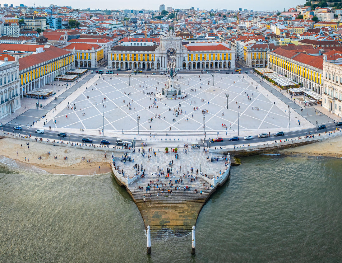 Praca do Comercio, a large, harbor-facing old plaza in Portugal's capital, Lisbon 1000pc Puzzle