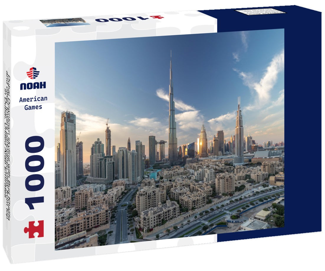 Noah Jigsaw Puzzle Dubai Downtown skyline with Burj Khalifa and other towers panoramic view from top in Dubai, United Arab Emirates 1000 pieces