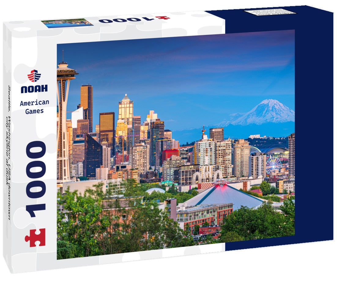 Noah Jigsaw Puzzle Seattle, Washington, USA downtown city skyline at dusk 1000 pieces