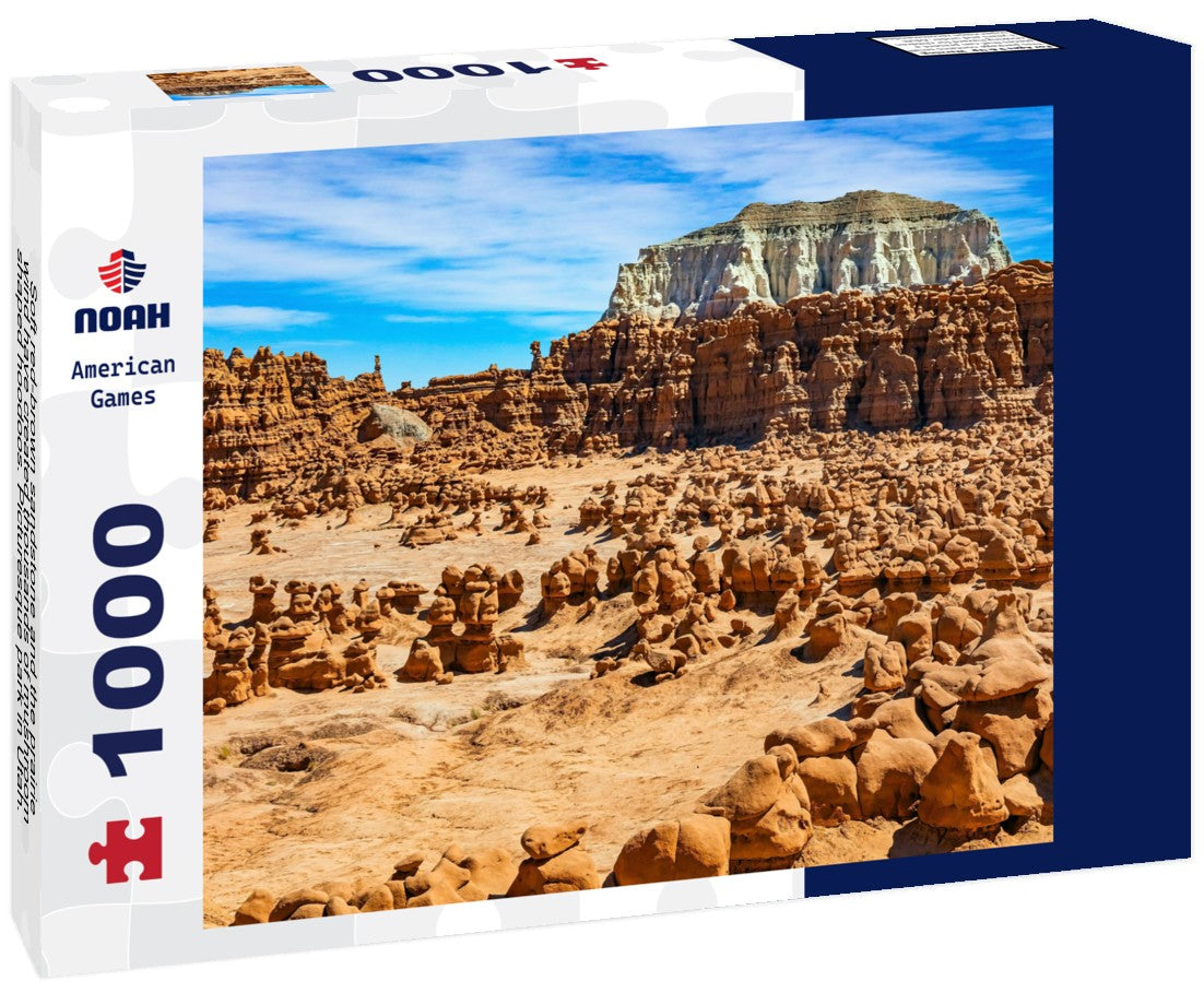 Soft red-brown sandstone and the prairie wind have created thousands of mushroom-shaped hoodoos. Picturesque park in Utah. Goblin Valley in the USA 1000pc Puzzle