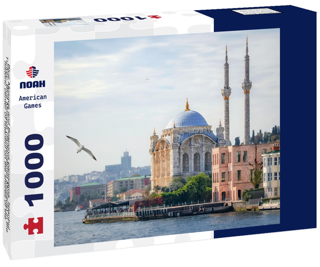 Noah Jigsaw Puzzle Blue Mosque and Bosporus panorama, Istanbul, Turkey. Blue Mosque (Sultanahmet Mosque) in the historic center of Istanbul on the shores of the Sea of Marmara in the Sultanahmet district 1000 pieces