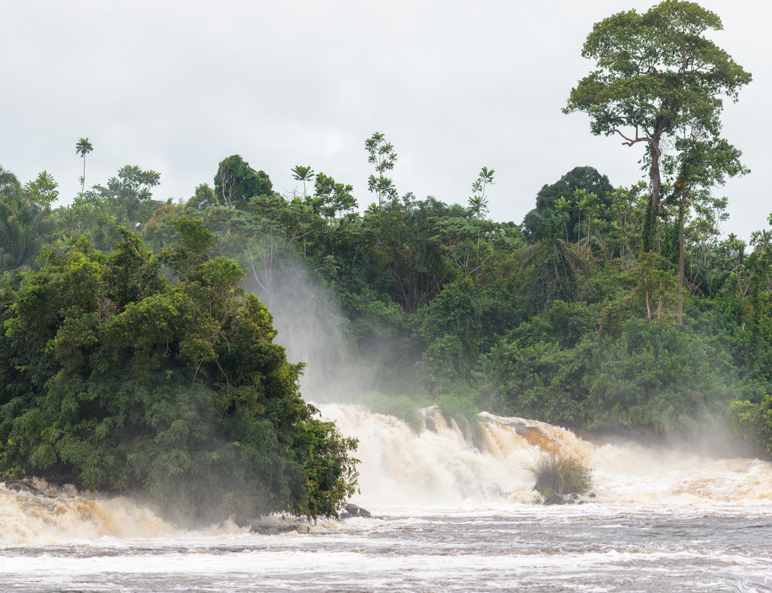 Noah Jigsaw Puzzle Famous Lobe Falls at Kribi, Cameroon, one of the few waterfalls in the world to fall into the sea, and pirogue navigating 1000 pieces