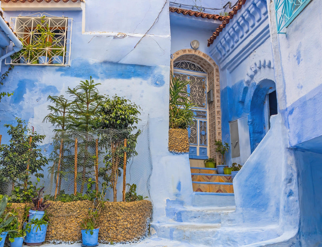 Quiet place in the blue city of Chefchaouen, Morocco 1000pc Puzzle