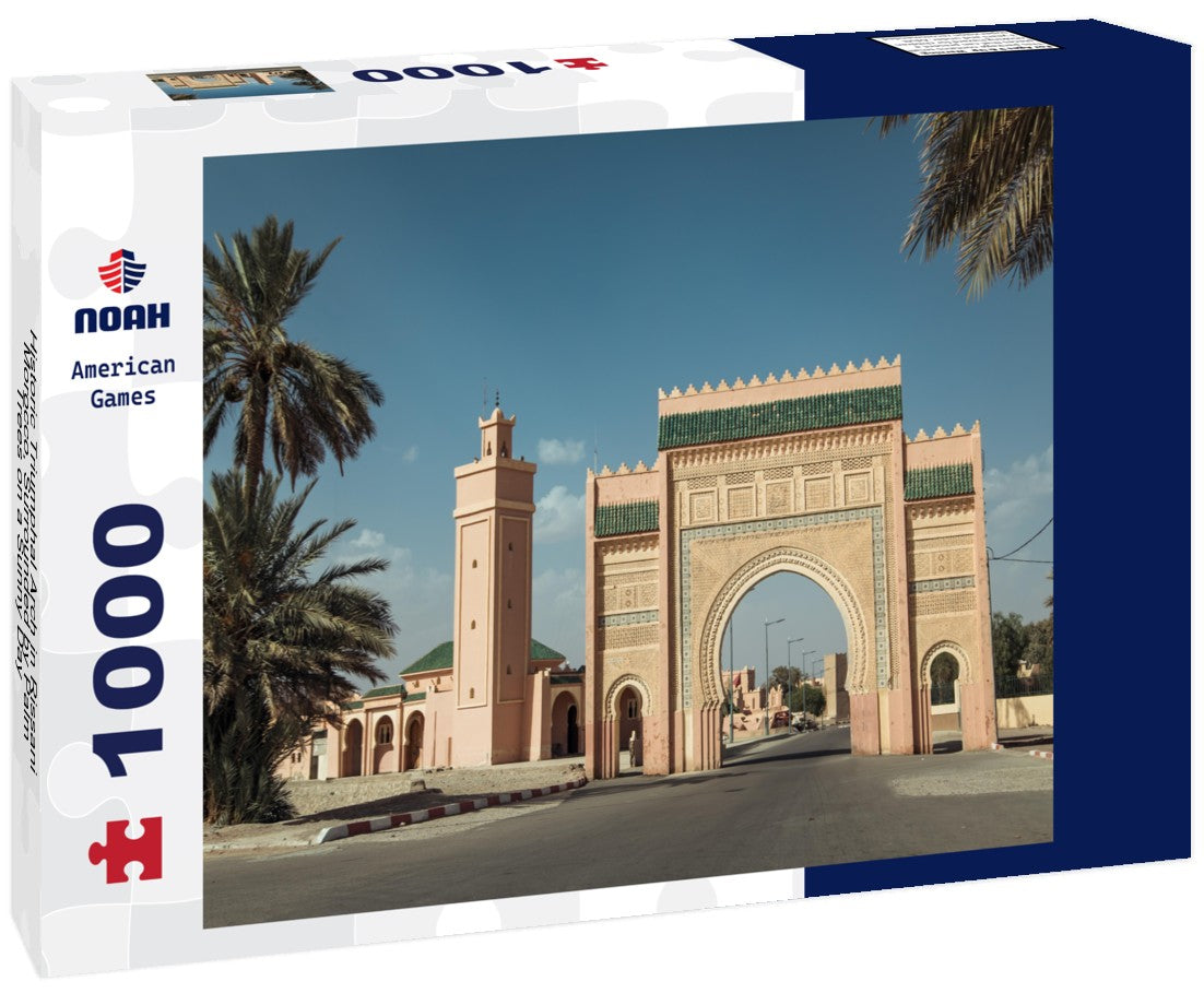 Noah Jigsaw Puzzle Historic Triumphal Arch in Rissani, Morocco, Surrounded by Palm Trees on a Sunny Day 1000 pieces