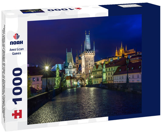 Noah Jigsaw Puzzle Night view of Charles Bridge in Prague, Czech Republic. The Charles Bridge is one of the most visited sights in Prague. Architecture and landmark of Prague 1000 pieces