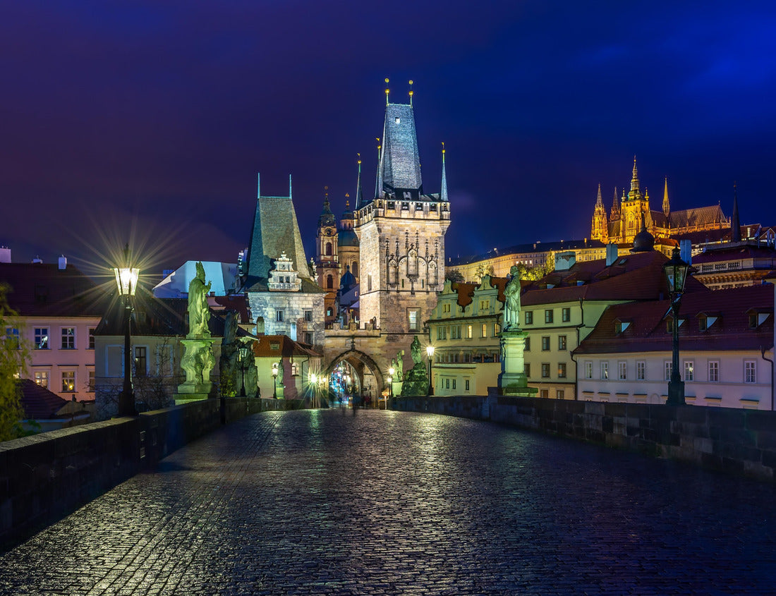 Noah Jigsaw Puzzle Night view of Charles Bridge in Prague, Czech Republic. The Charles Bridge is one of the most visited sights in Prague. Architecture and landmark of Prague 1000 pieces