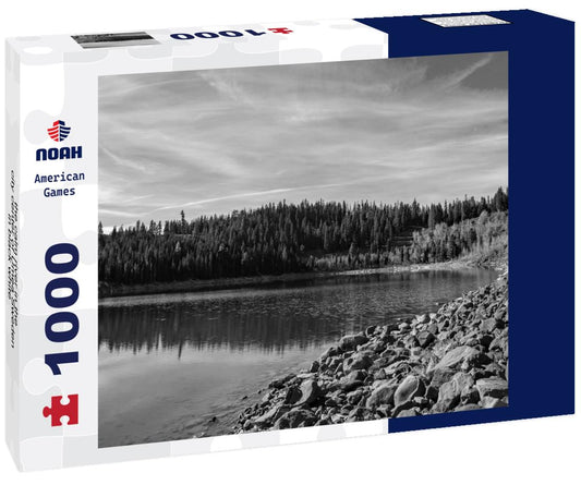 Noah Jigsaw Puzzle the calm river in the city center of Umea Sweden in black white 1000 pieces
