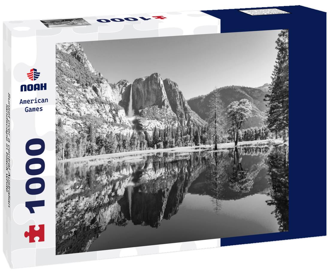 Noah Jigsaw Puzzle Sunset over a central Australian landscape in black white 1000 pieces