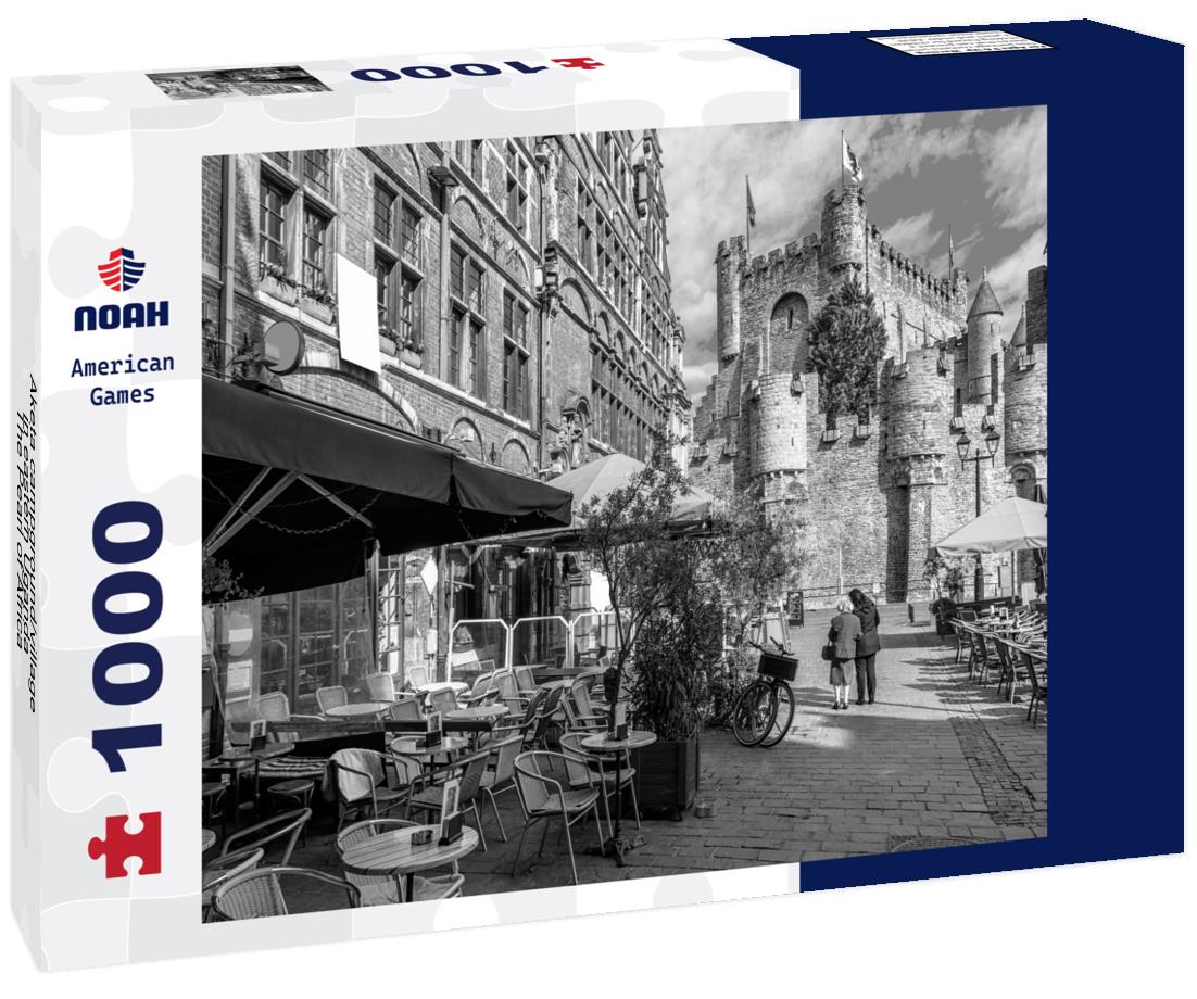 Noah Jigsaw Puzzle Aketa campground/village in eastern Uganda - The Pearl of Africa in black white 1000 pieces