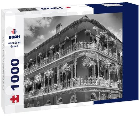 Noah Jigsaw Puzzle Aerial view of downtown Cleveland, Ohio in black white 1000 pieces