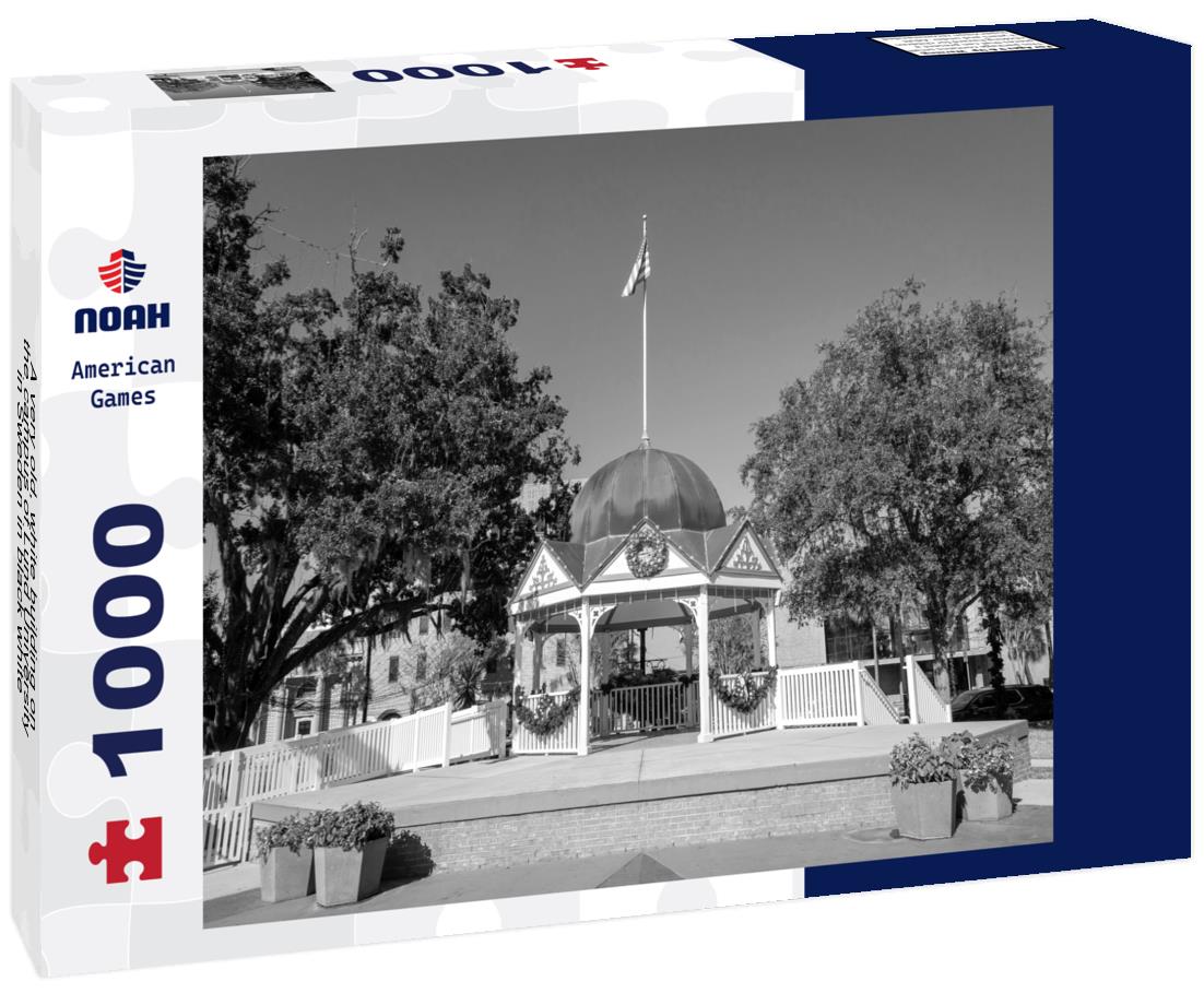 Noah Jigsaw Puzzle A very old, white building on the campus of Lund University in Sweden in black white 1000 pieces