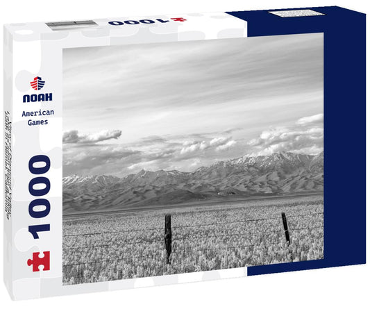 Noah Jigsaw Puzzle View of Diamond Valley Lake as seen from a hiking path in Hemet, California in black white 1000 pieces