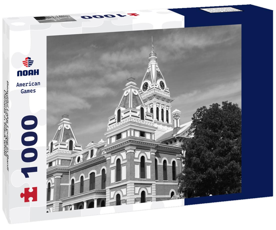 Noah Jigsaw Puzzle Beautiful Lake Louise in Banff National Park, Alberta, Canada in black white 1000 pieces