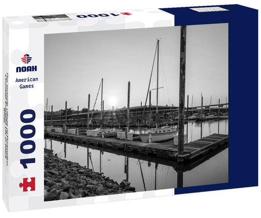 Noah Jigsaw Puzzle The seaside village of Portmellon Cornwall England UK in black white 1000 pieces