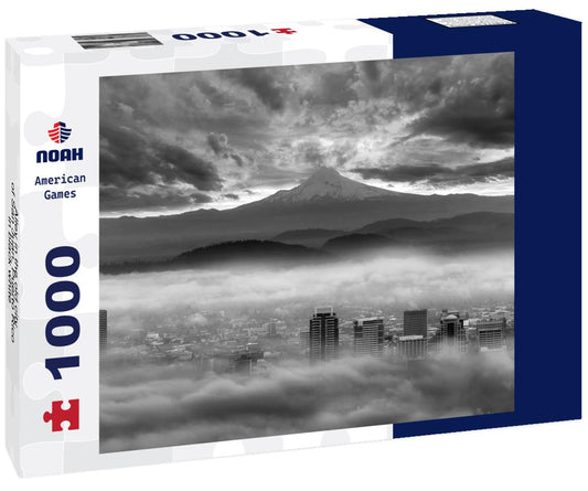 Noah Jigsaw Puzzle Alley in the old city of San Juan, Puerto Rico in black white 1000 pieces