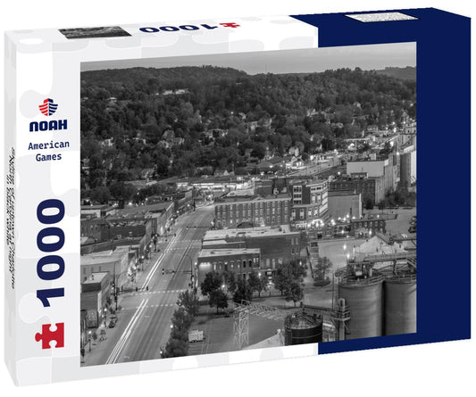 Noah Jigsaw Puzzle Skyline of uptown Charlotte, North Carolina at night in black white 1000 pieces