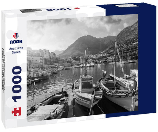 Noah Jigsaw Puzzle The towering cliffs at West Bay on the Jurassic Coast of Dorset England UK in black white 1000 pieces