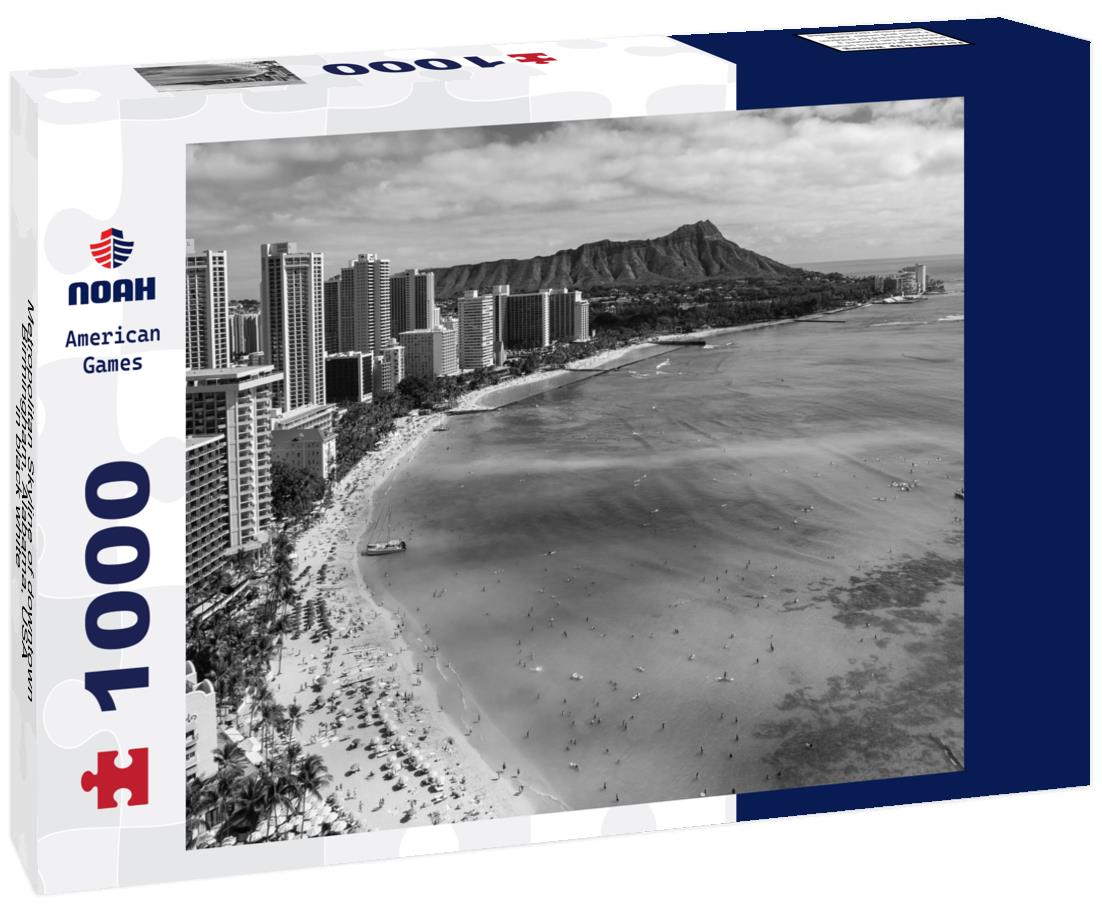 Noah Jigsaw Puzzle Metropolitan Skyline of downtown Birmingham, Alabama, USA in black white 1000 pieces