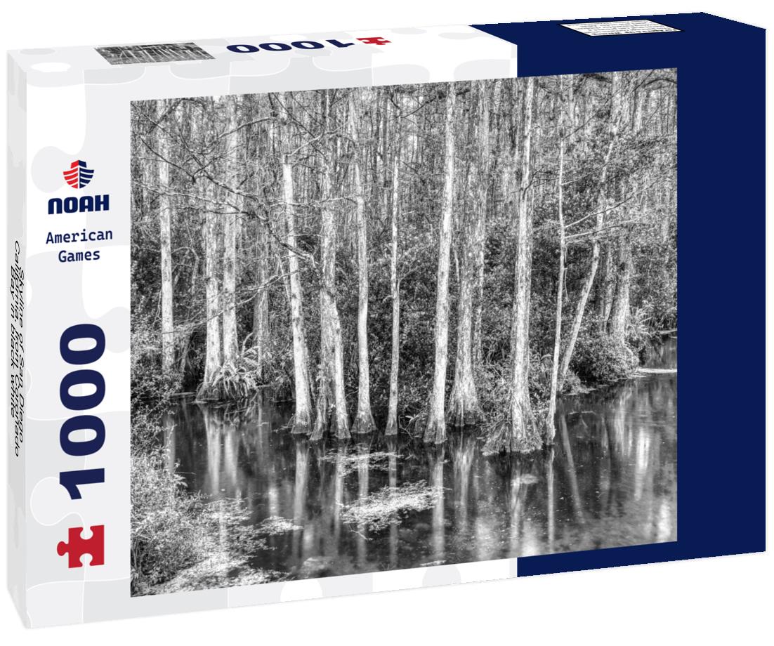 Noah Jigsaw Puzzle Skyline of San Diego, California, from Coronado Bay in black white 1000 pieces