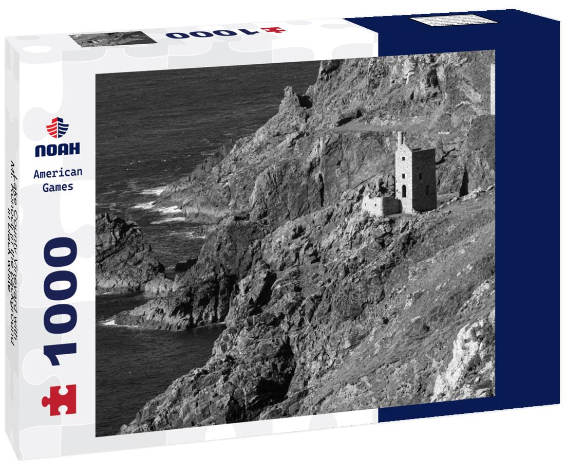 Noah Jigsaw Puzzle Lake County Vineyard with Mt. Konocti in the background in black white 1000 pieces