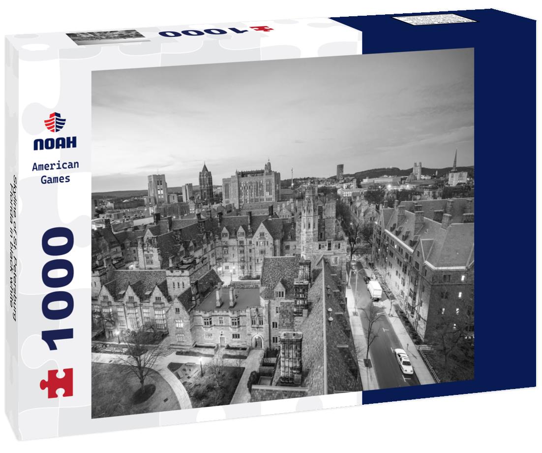 Noah Jigsaw Puzzle Skyline of St. Petersburg, Florida in black white 1000 pieces