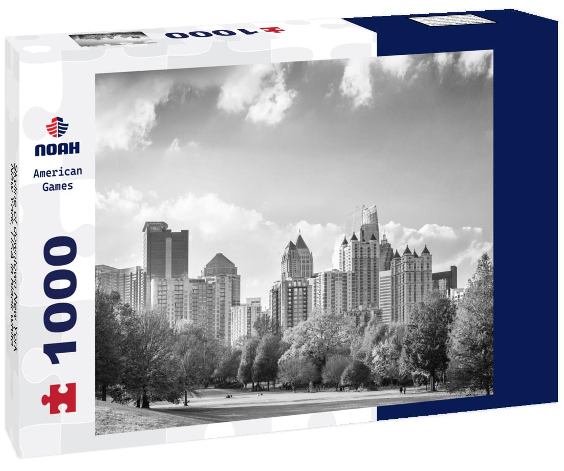 Noah Jigsaw Puzzle Skyline of downtown New York, New York, USA in black white 1000 pieces