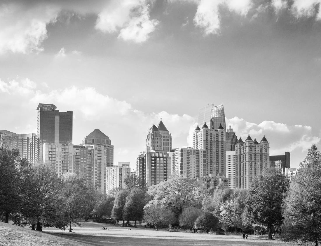 Noah Jigsaw Puzzle Skyline of downtown New York, New York, USA in black white 1000 pieces
