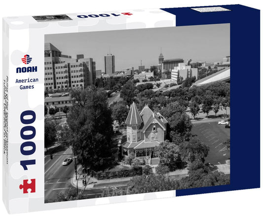 Noah Jigsaw Puzzle Ruins of the largest colosseum in North Africa. El Jem, Tunisia. UNESCO in black white 1000 pieces