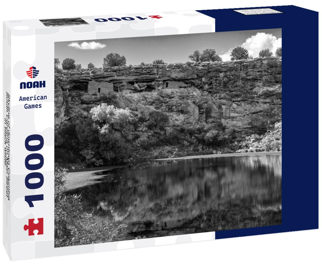 Noah Jigsaw Puzzle Skyline of downtown Columbia, South Carolina on Main Street in black white 1000 pieces