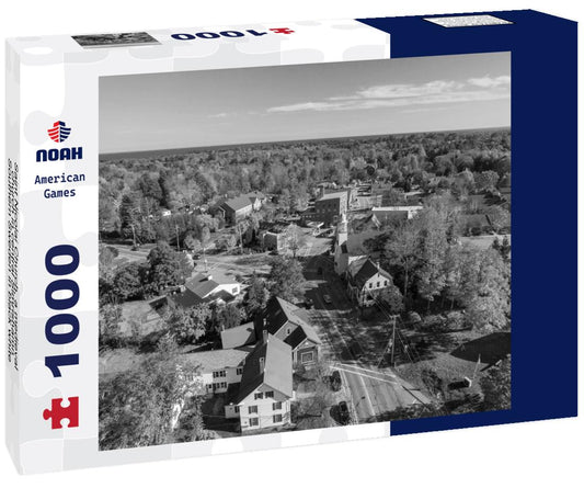 Noah Jigsaw Puzzle Saint Nicolai Church, a medieval church in central Simrishamn, Southern Sweden in black white 1000 pieces