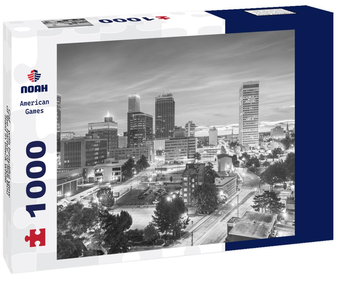 Noah Jigsaw Puzzle Café with beautiful view of the harbor of Sidi Bou Said in black white 1000 pieces