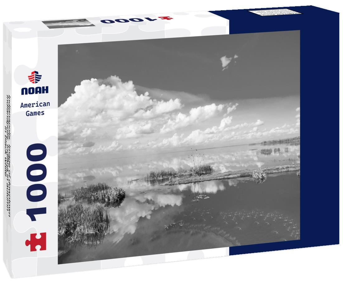 Noah Jigsaw Puzzle Indianapolis. Image of downtown Indianapolis, Indiana in autumn in black white 1000 pieces