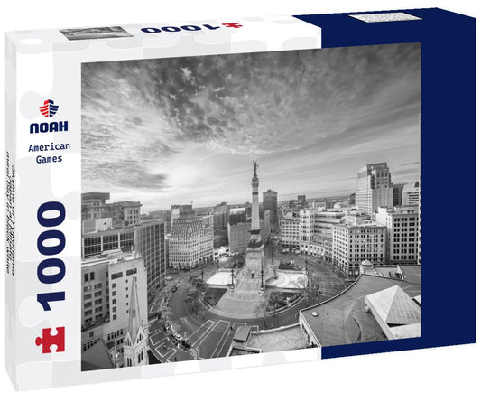 Noah Jigsaw Puzzle Skyline of Yokohama, Japan at Minato-mirai bay in black white 1000 pieces