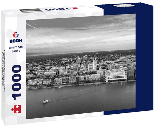 Noah Jigsaw Puzzle Traditional boats on Lake Bunyonyi in Uganda, Africa in black white 1000 pieces