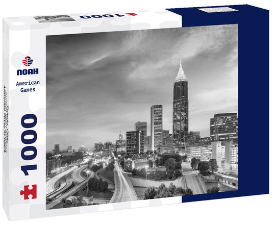 Noah Jigsaw Puzzle Toledo, Ohio - sunset seen accross Maumee River in black white 1000 pieces