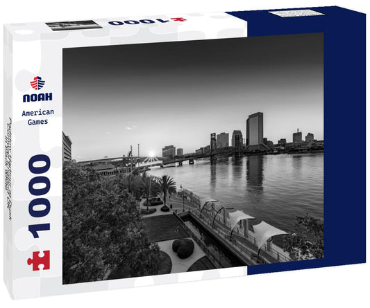 Noah Jigsaw Puzzle Padstow Harbour at Dusk, Cornwall England UK in black white 1000 pieces