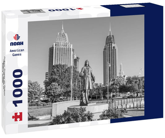 Noah Jigsaw Puzzle Tokyo Tower in Tokyo, Japan at dusk in black white 1000 pieces