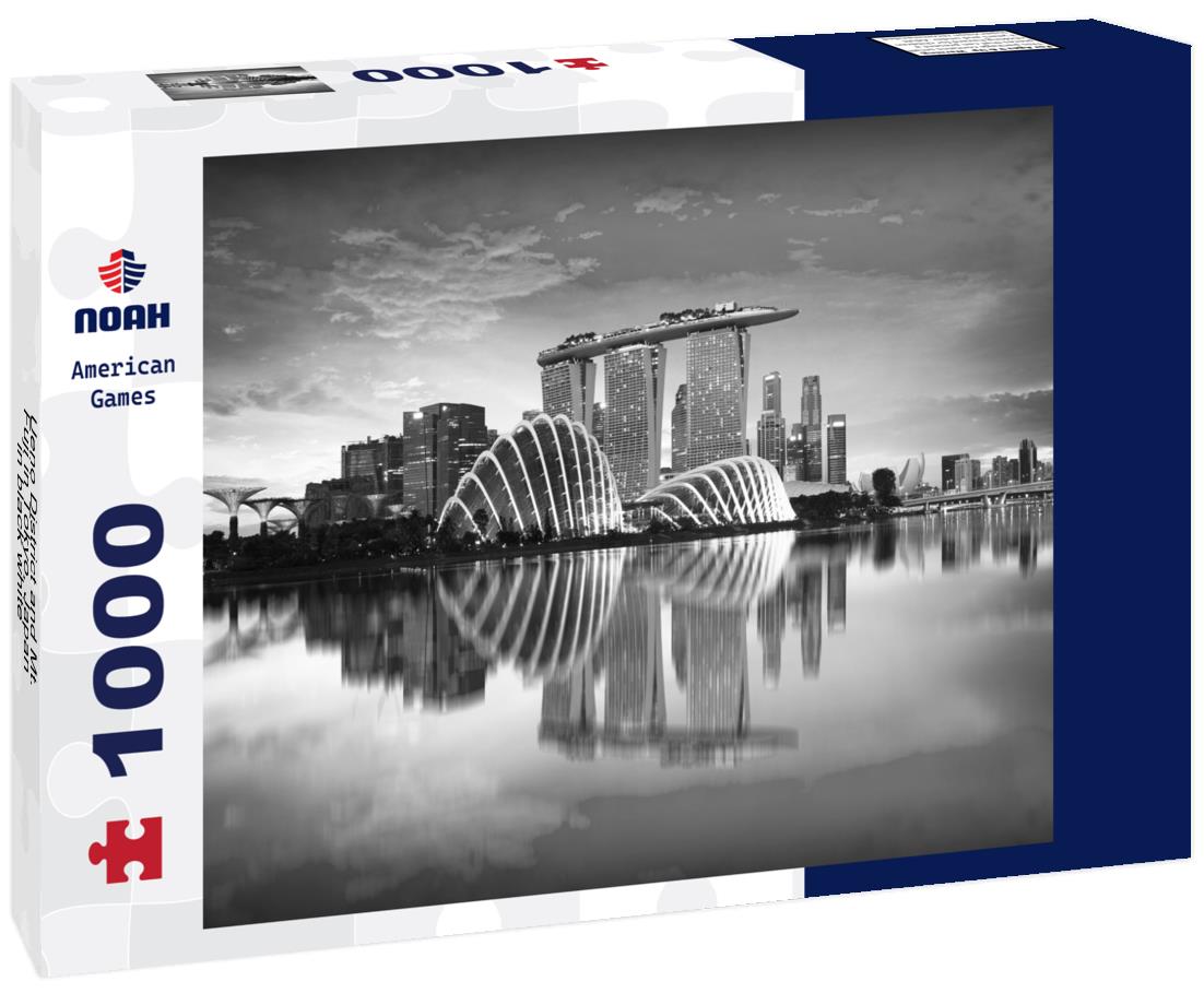 Noah Jigsaw Puzzle Ueno District and Mt. Fuji in Tokyo, Japan in black white 1000 pieces