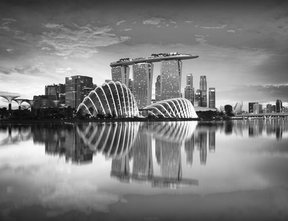 Noah Jigsaw Puzzle Ueno District and Mt. Fuji in Tokyo, Japan in black white 1000 pieces