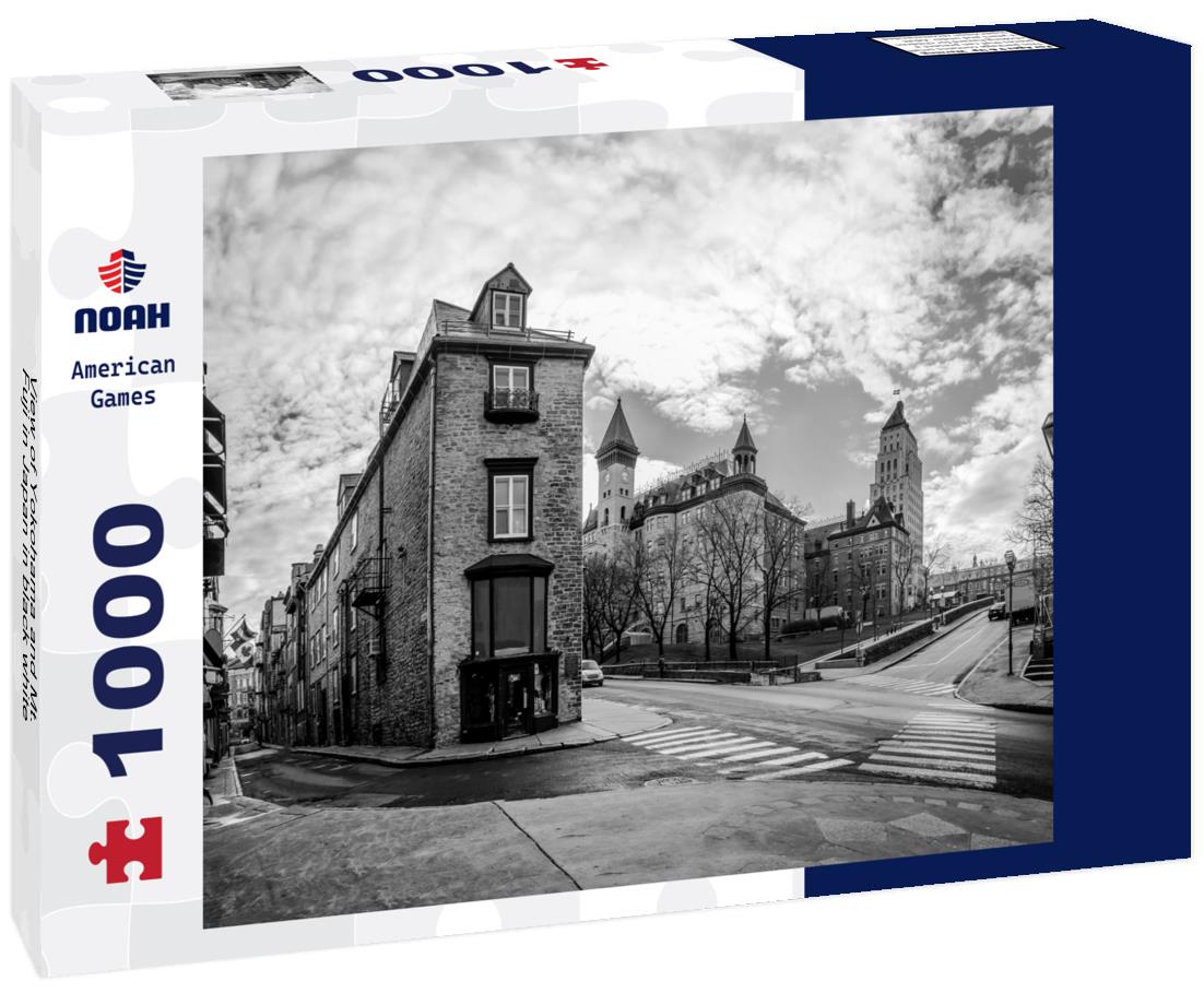 Yokohama and Mt. Fuji in Japan 1000pc PuzzleBlack and White