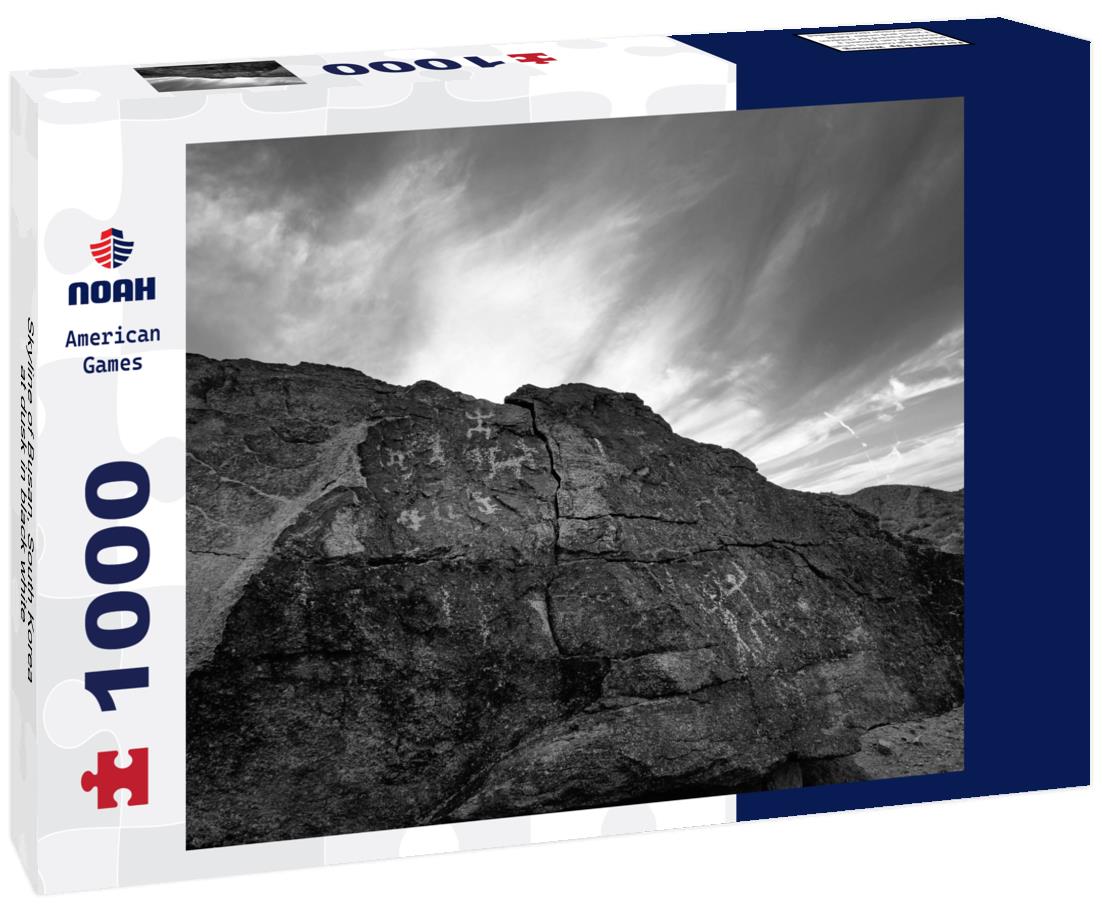 Noah Jigsaw Puzzle Skyline of Busan, South Korea at dusk in black white 1000 pieces