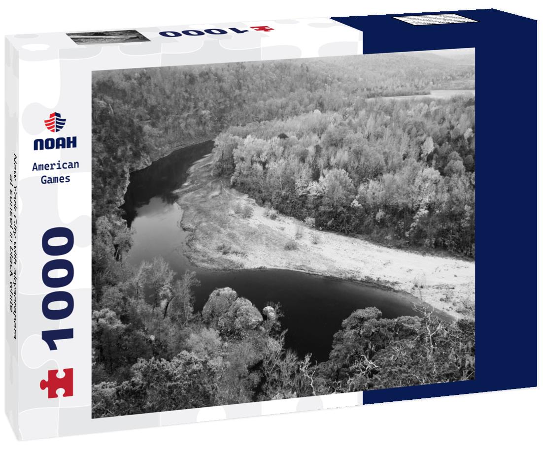 Noah Jigsaw Puzzle New York City with skyscrapers at sunset in black white 1000 pieces