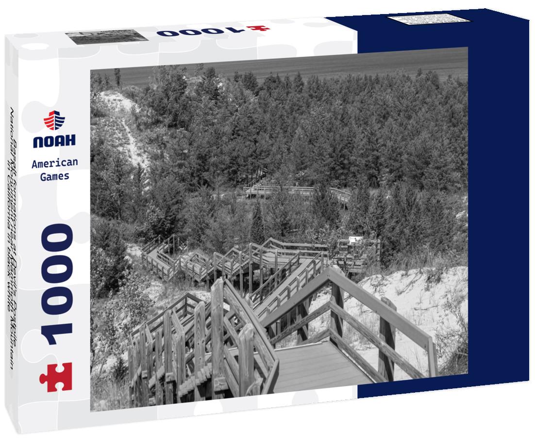 Noah Jigsaw Puzzle Basalt formations at Devil's Postpile National Monument near Mammoth Mountain in California in black white 1000 pieces