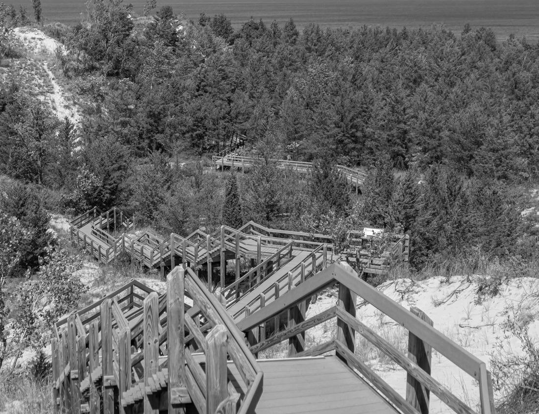 Noah Jigsaw Puzzle Basalt formations at Devil's Postpile National Monument near Mammoth Mountain in California in black white 1000 pieces